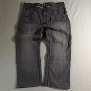 Enyce Sean Combs Co Mens Baggy Jeans Grey Studded Carpenter Denim W40 L34